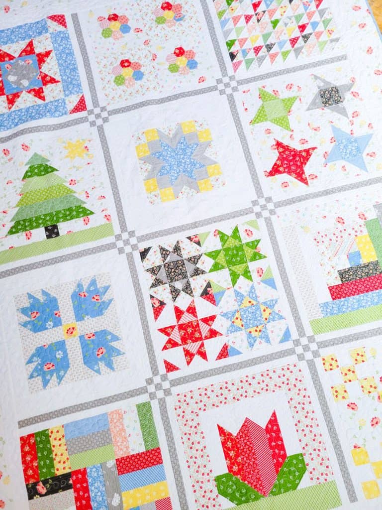 Home for the Holidays Sampler Block 2 featured by Top US Quilt Blog, A Quilting Life