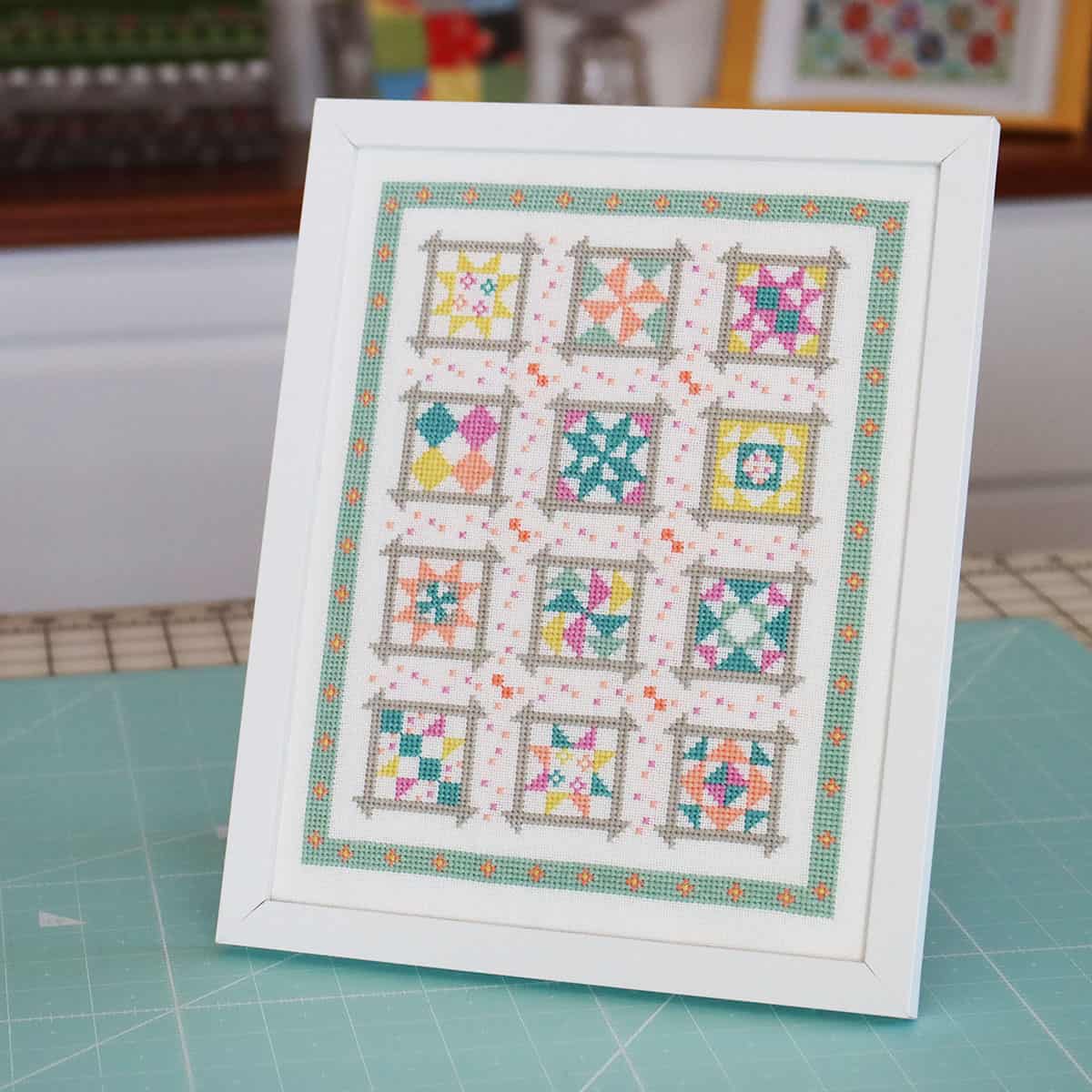 A Quilting Life 2022 Block of the Month Cross Stitch design.