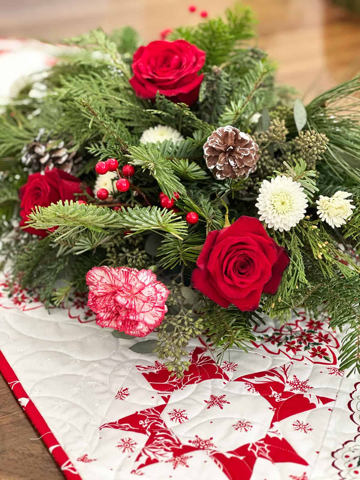 Christmas floral arrangement