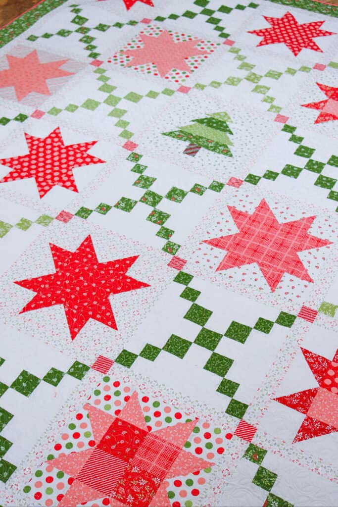 Sugar Pine Stars Fat Quarter Quilt featured by Top US Quilt Blog, A Quilting Life