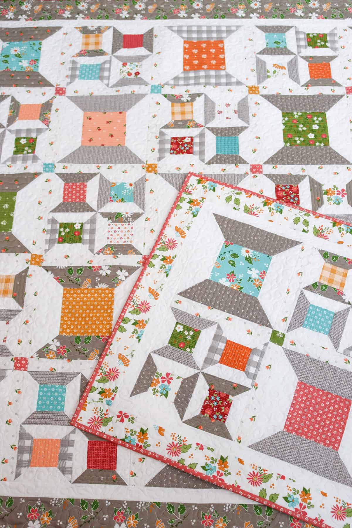 Happy Spools Quilt + Mini Quilt featured by Top US Quilt Blog, A Quilting Life