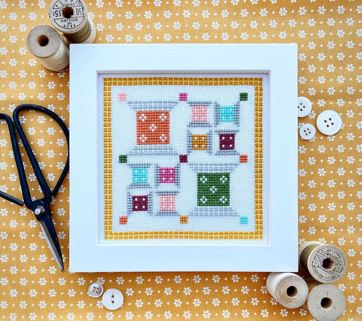 Happy Spools Quilt + Mini Quilt featured by Top US Quilt Blog, A Quilting Life