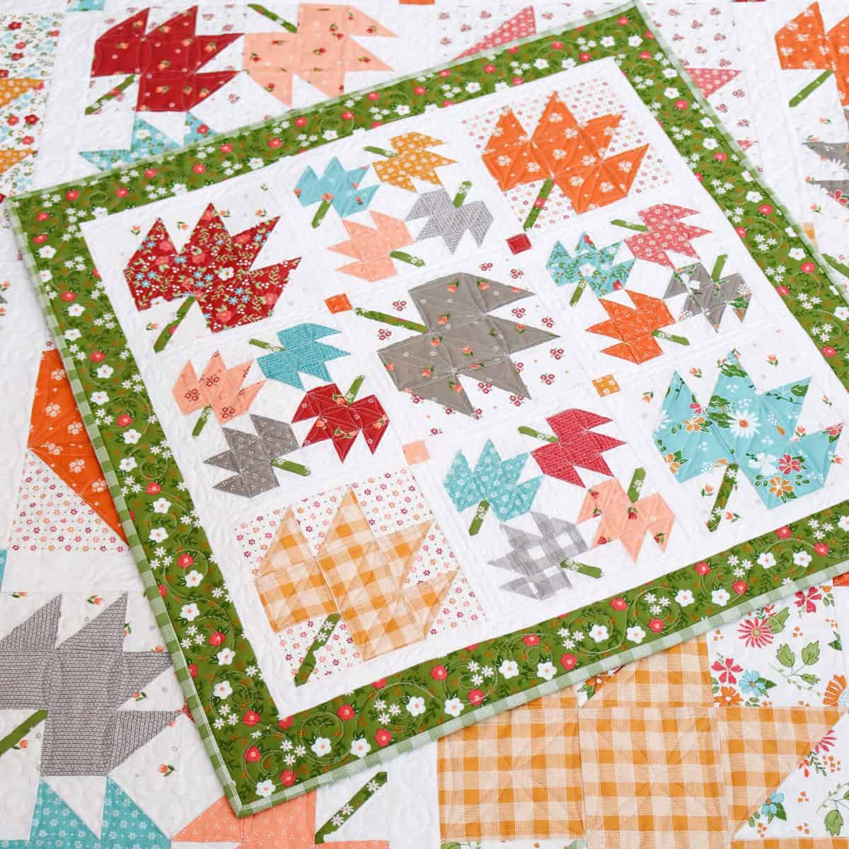 Maple Sky Remix Fat Quarter Quilt + Mini featured by Top US Quilt Blog, A Quilting Life