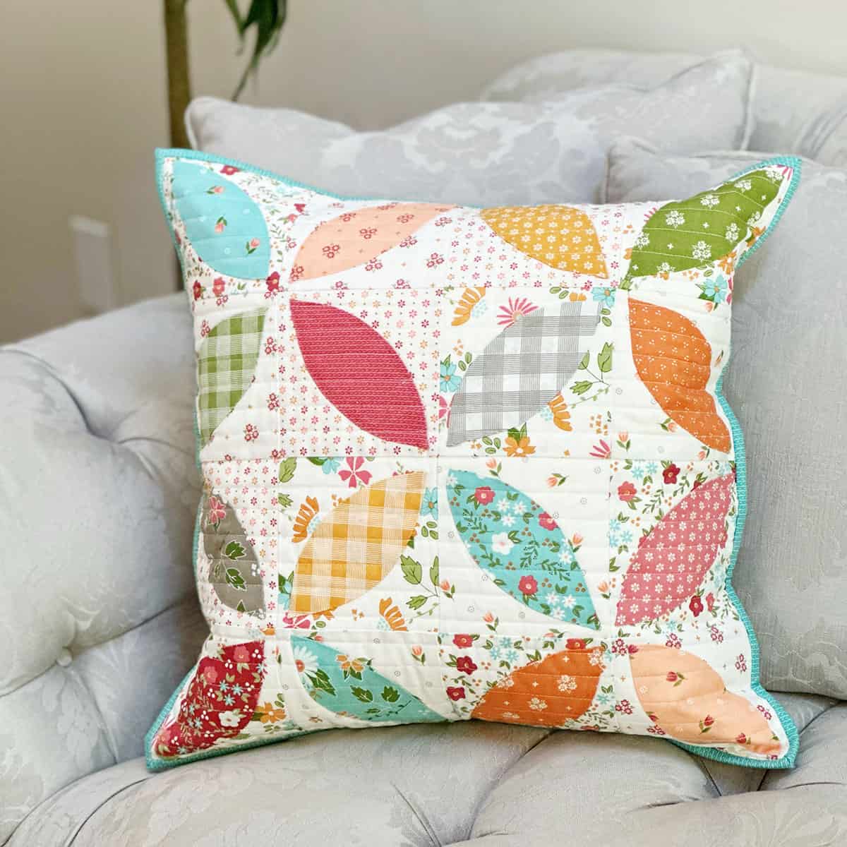 Orange Peel Pillow + Free Pattern featured by Top US Quilt Blog, A Quilting Life