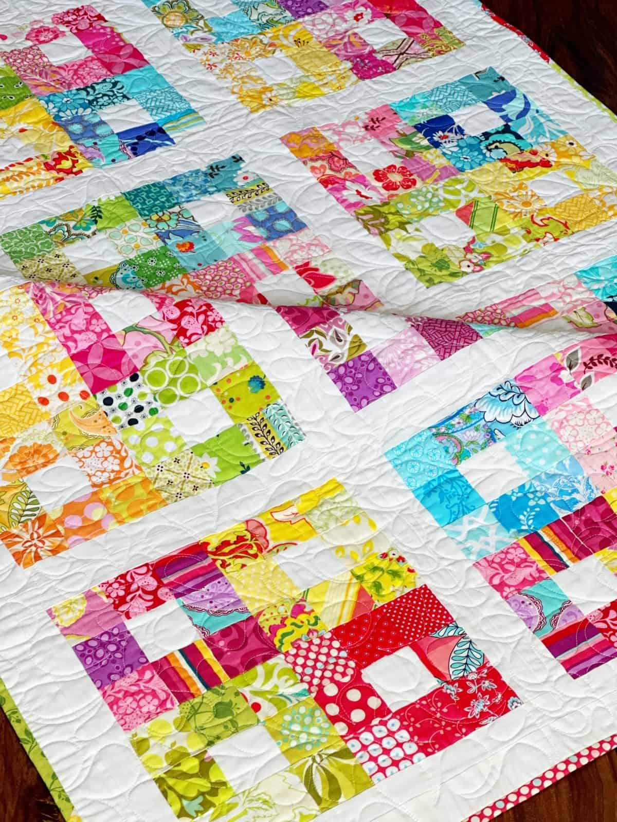 Scrap Quilting Tips + Scrappy Gumdrops Quilt featured by Top US Quilt Blog, A Quilting Life