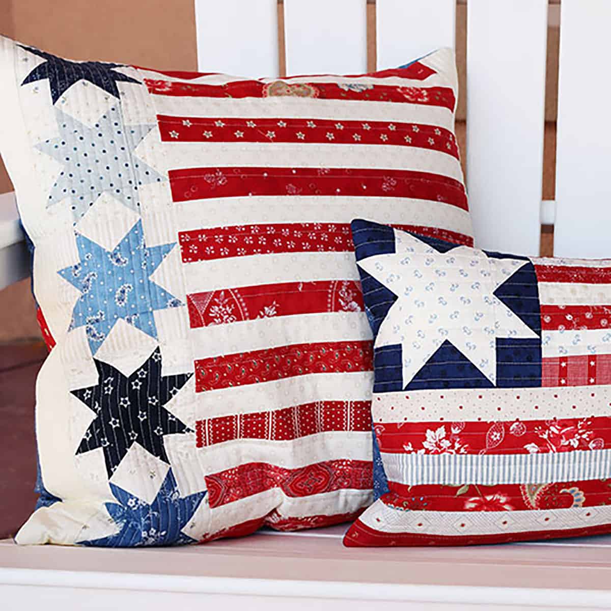 Patriotic quilted pillows 