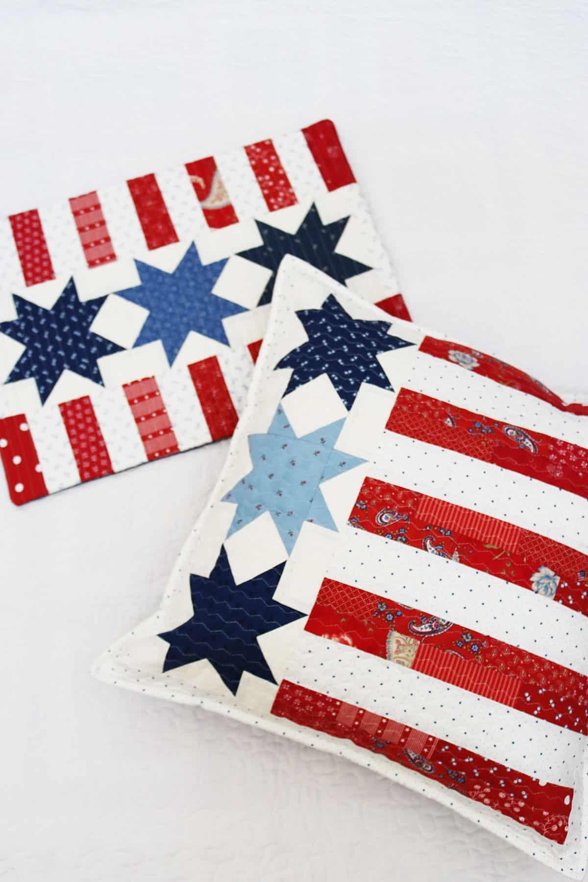 Patriotic scrappy pillows