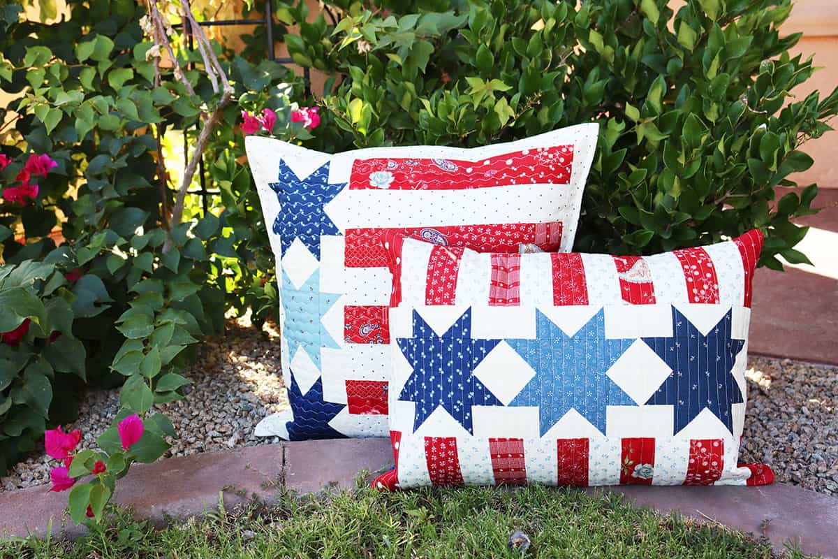 Patriotic quilted pillows 