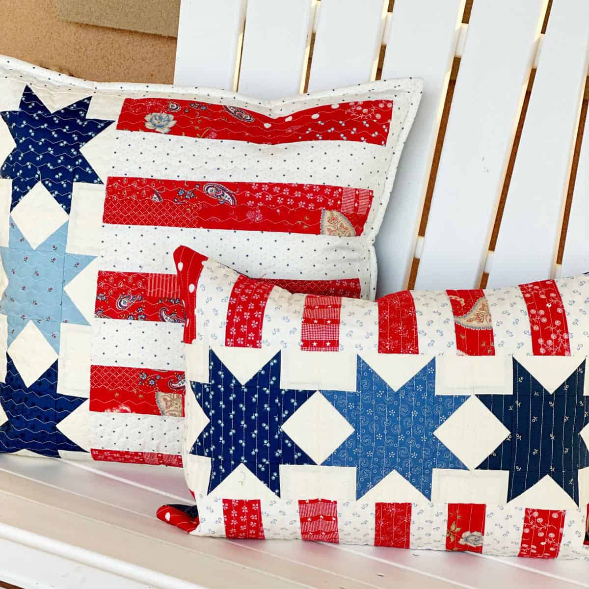 Patriotic quilted pillows 