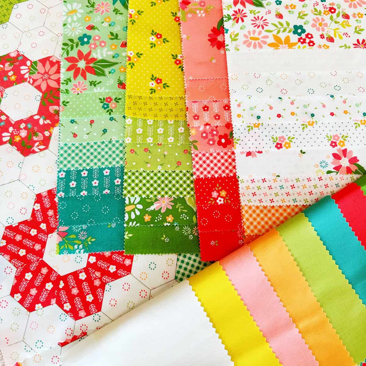 Strawberry Lemonade & Bountiful Blooms Bella Solids Coordinates featured by Top US Quilt Blog, A Quilting Life