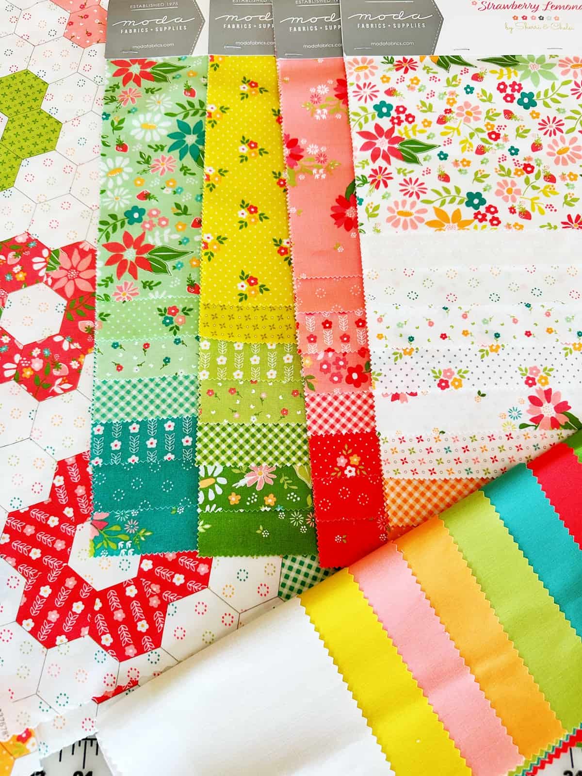 Strawberry Lemonade & Bountiful Blooms Bella Solids Coordinates featured by Top US Quilt Blog, A Quilting Life