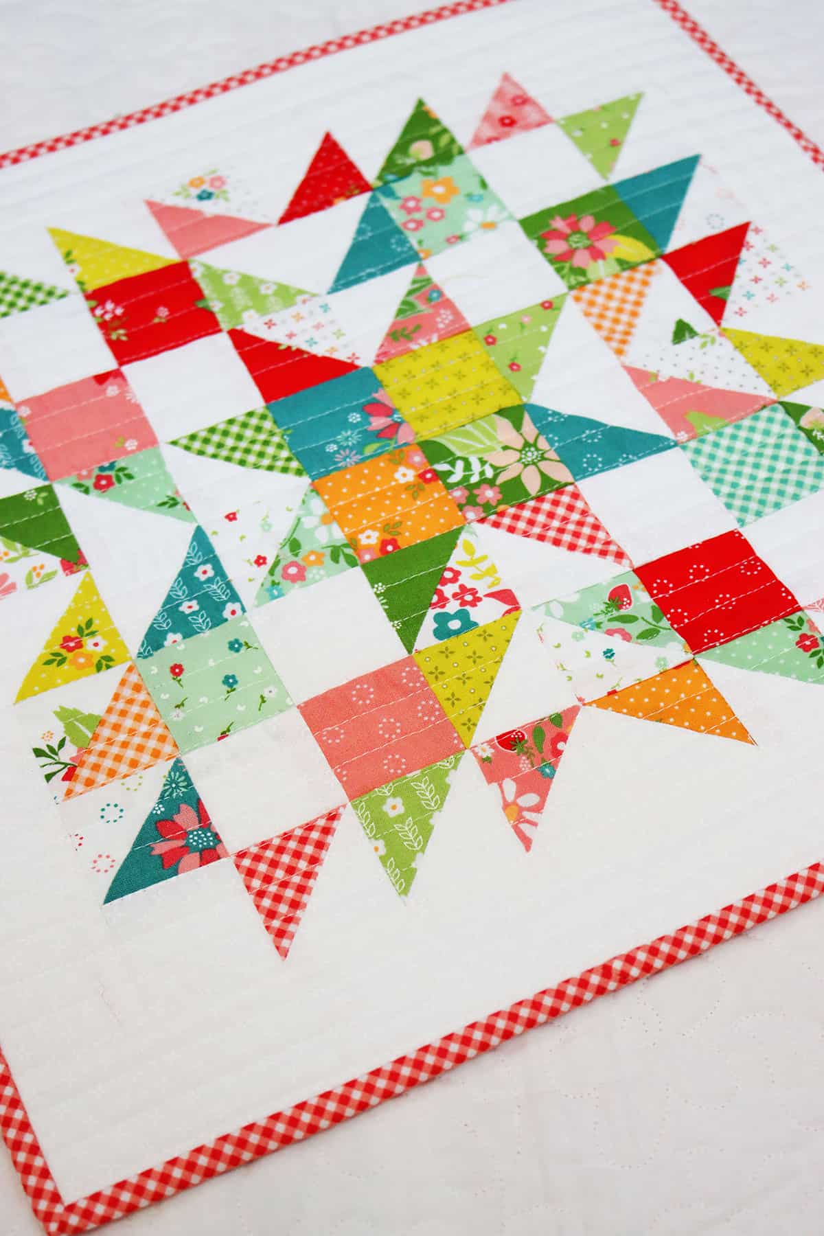 Summer Star Medley & More with Strawberry Lemonade fabric featured by Top US Quilt Blog, A Quilting Life