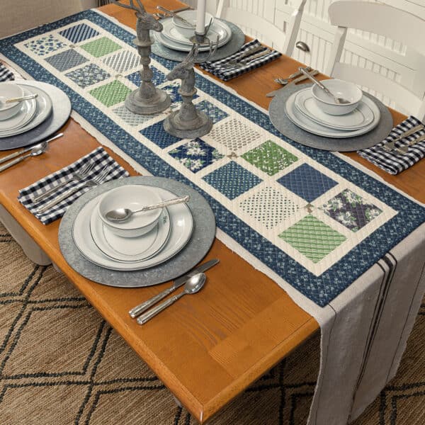 Scrappy quilted patchwork Table Runner