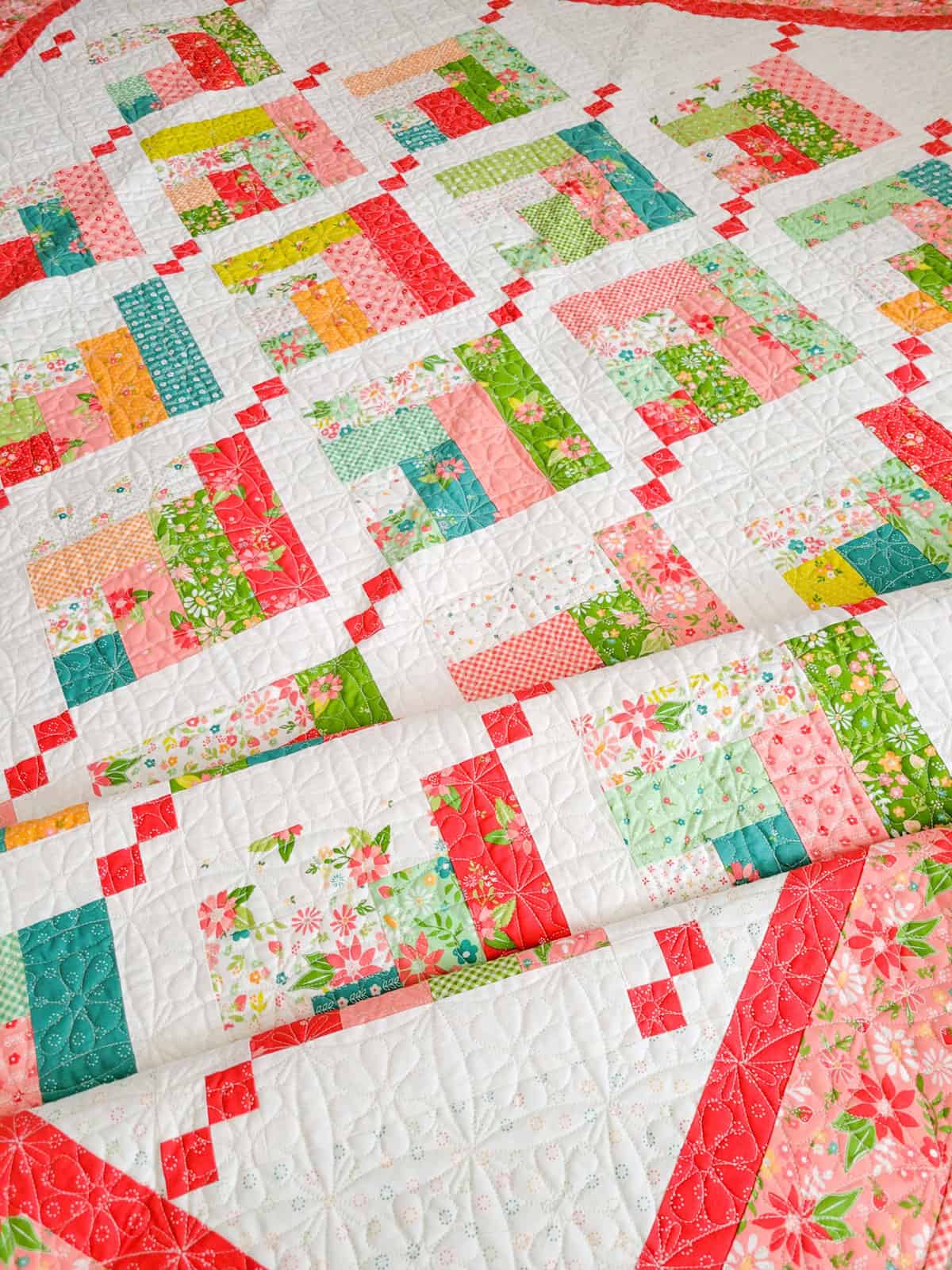 Season's Greetings quilt in Strawberry Lemonade fabrics by Sherri & Chelsi for Moda Fabrics