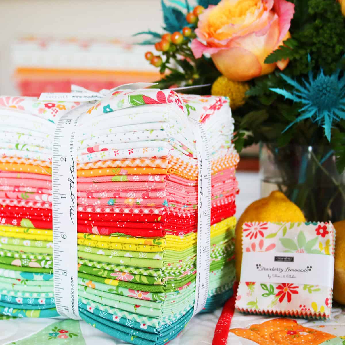 Strawberry Lemonade floral print quilting fabrics by Sherri & Chelsi for Moda.