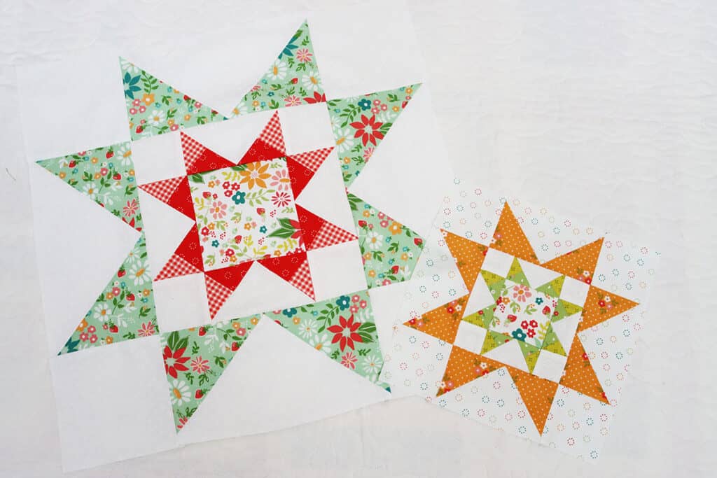 Star in a Star patchwork quilt blocks by Sherri McConnell of A Quilting Life January 2024