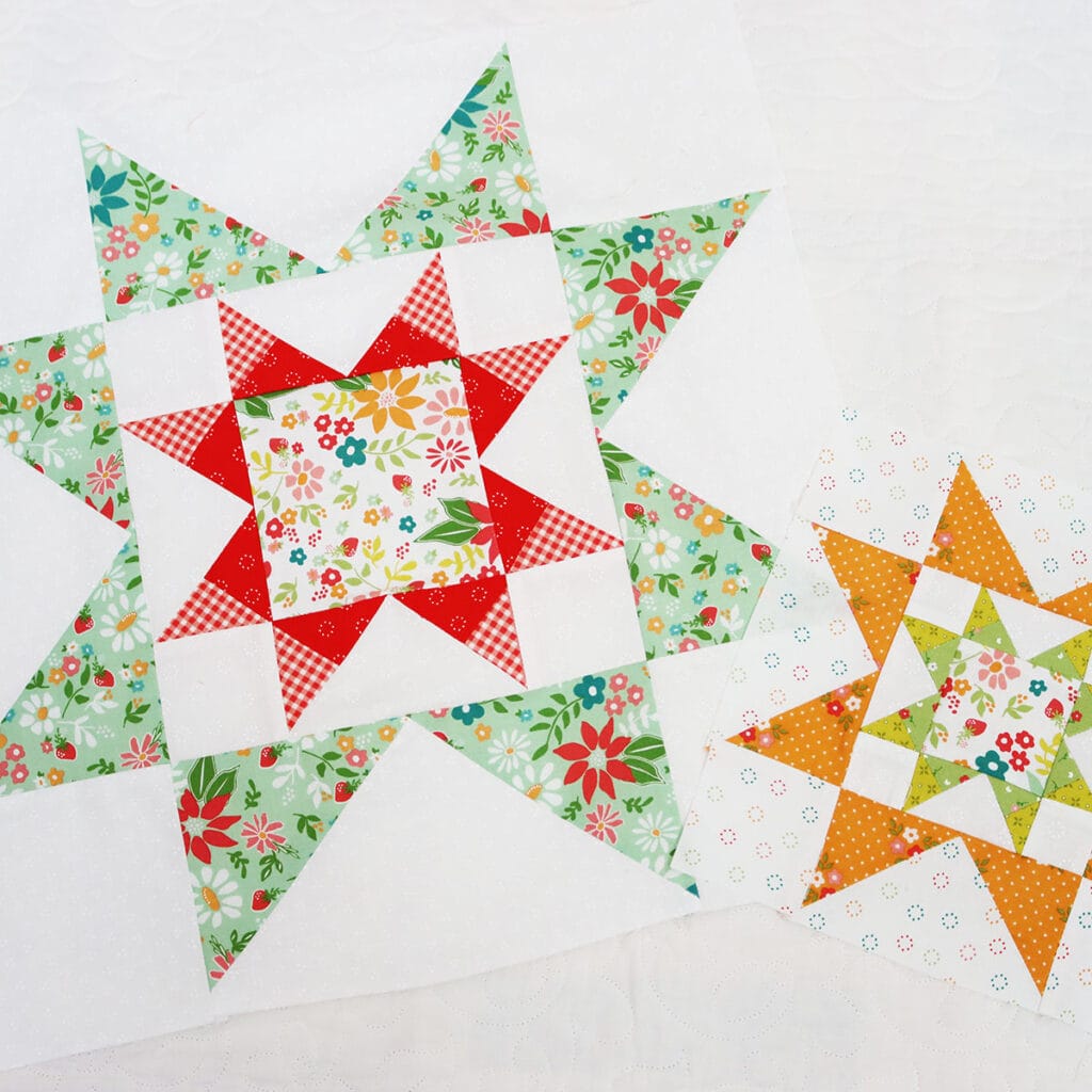 Star in a Star patchwork quilt blocks by Sherri McConnell of A Quilting Life January 2024