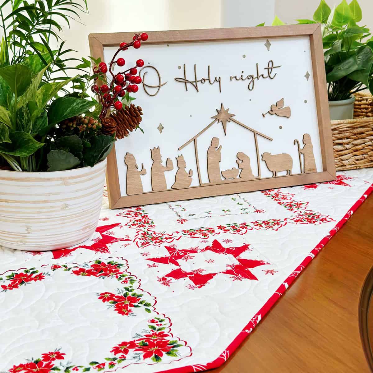 Christmas Table Runner and nativity