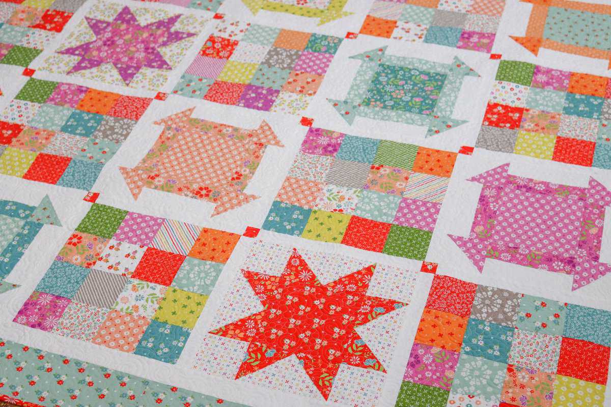 Happy Go Lucky 2 Quilt by Sherri McConnell of A Quilting Life in Laguna Sunrise Fabrics by Sherri & Chelsi for Moda