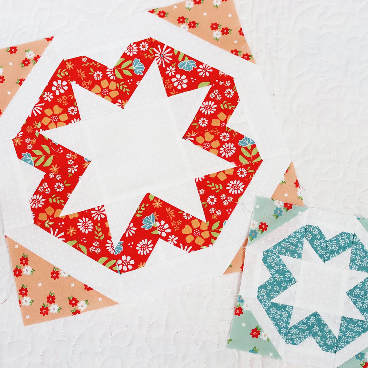 Star blocks in Laguna Sunrise fabrics by Sherri & Chelsi for Moda fabrics