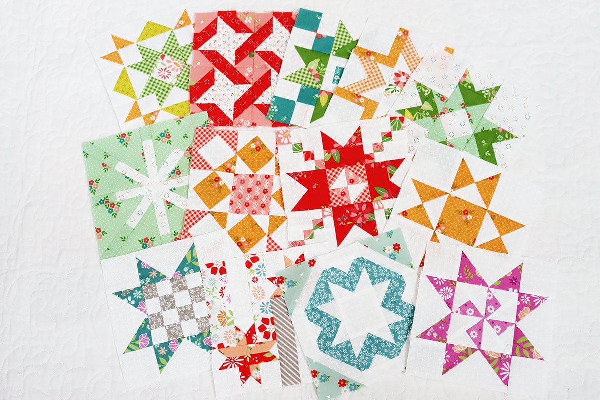 Moda Blockheads 5 quilt blocks pieced by Sherri McConnell of A Quilting Life