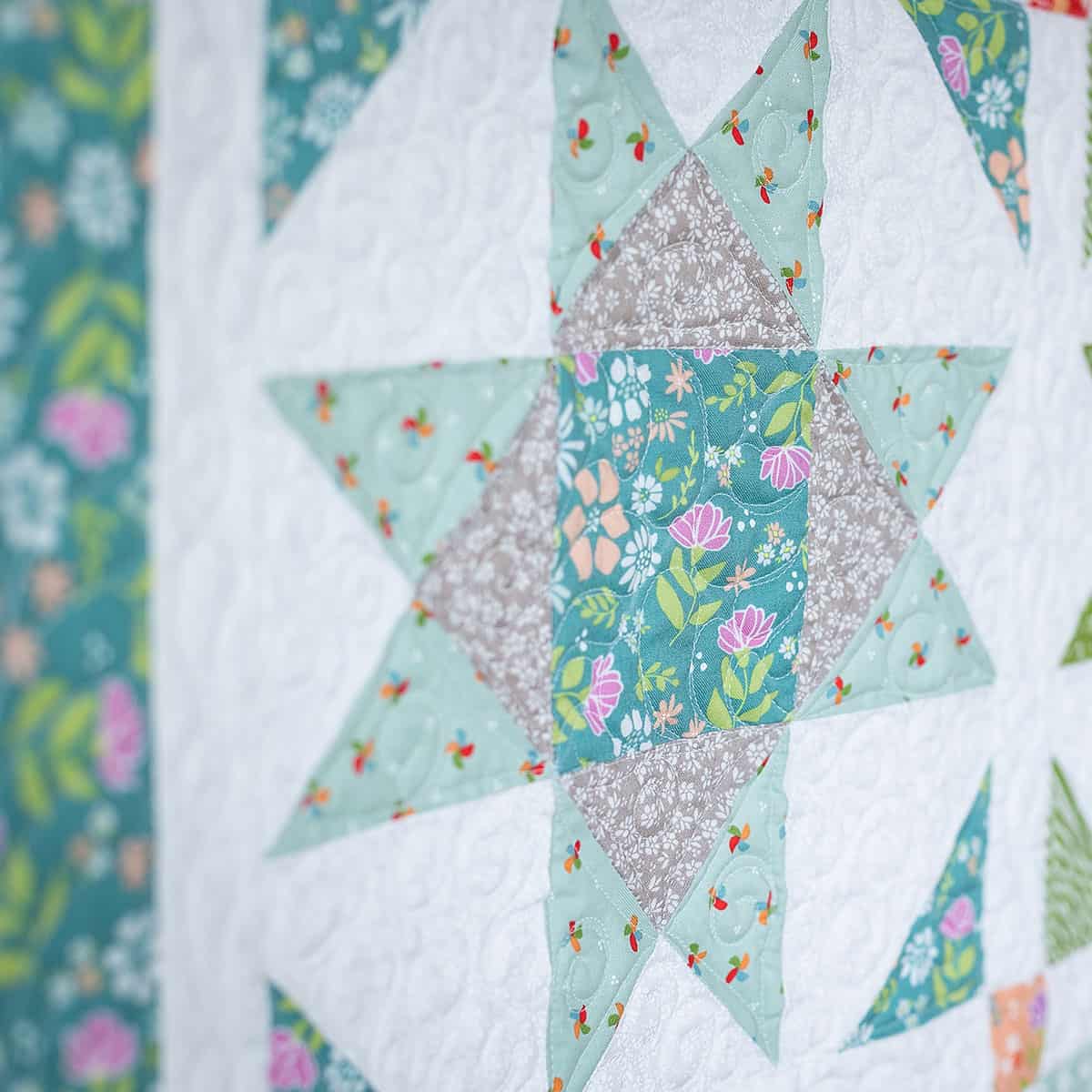 Shine Remix Quilt Block in Laguna Sunrise Fabrics by Sherri & Chelsi for Moda Fabrics