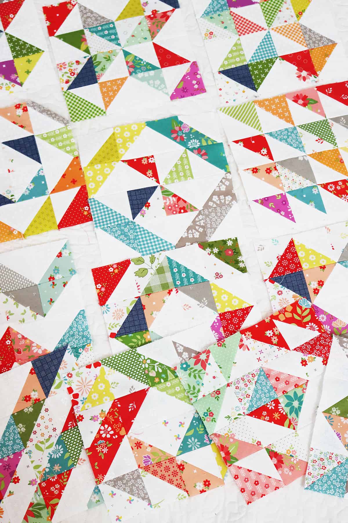 Scrappy Half Square Triangle Blocks by Sherri from A Quilting Life