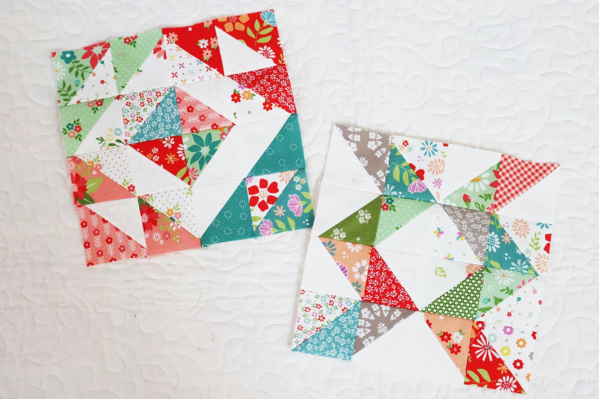 Scrappy Half Square Triangle Blocks by Sherri from A Quilting Life