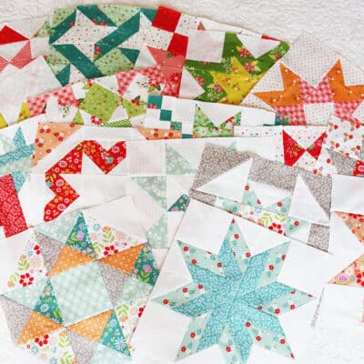 Moda Blockheads 5 (Round 2) Block 20 pieced by Sherri McConnell of A Quilting Life