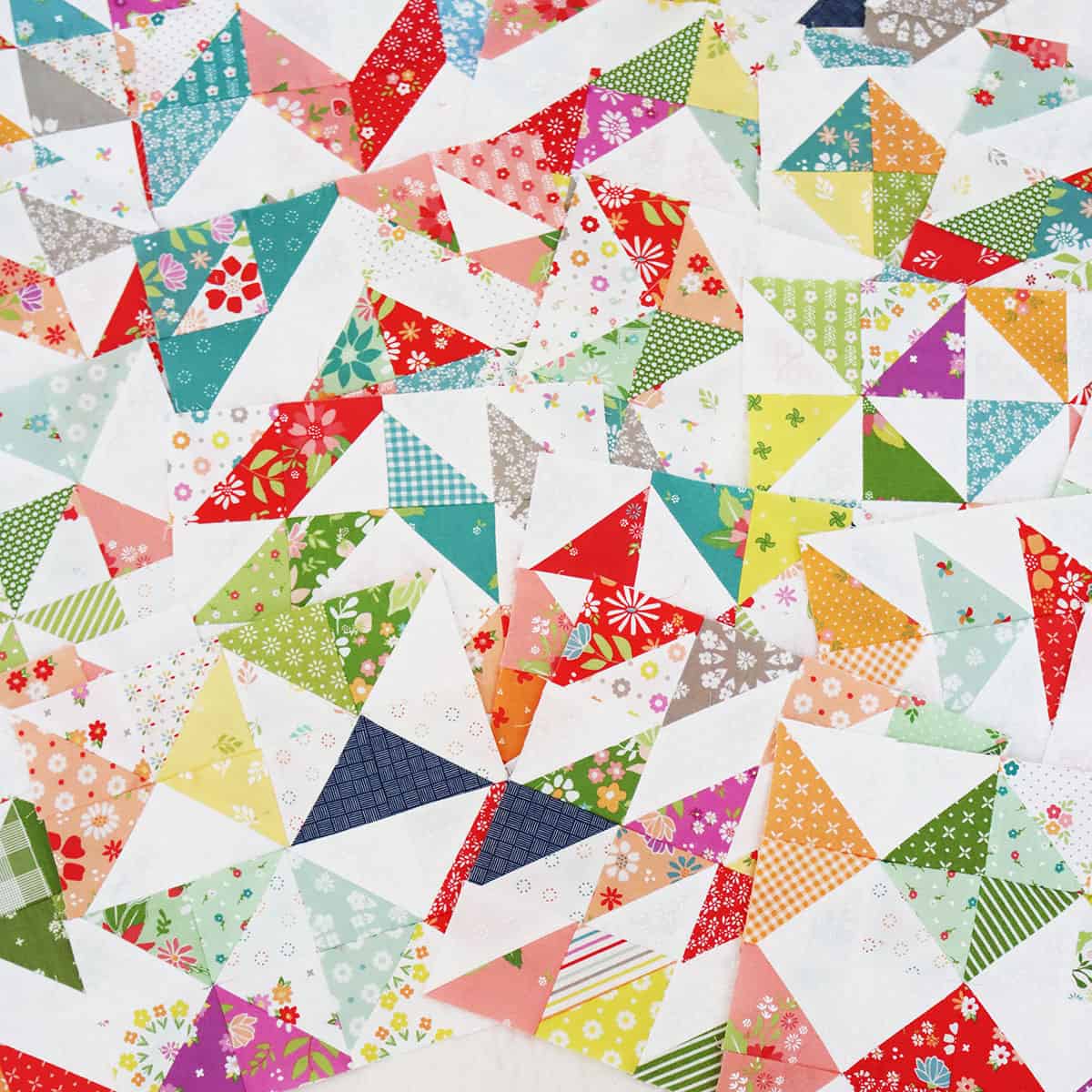 Scrappy Half Square Triangle Blocks by Sherri from A Quilting Life