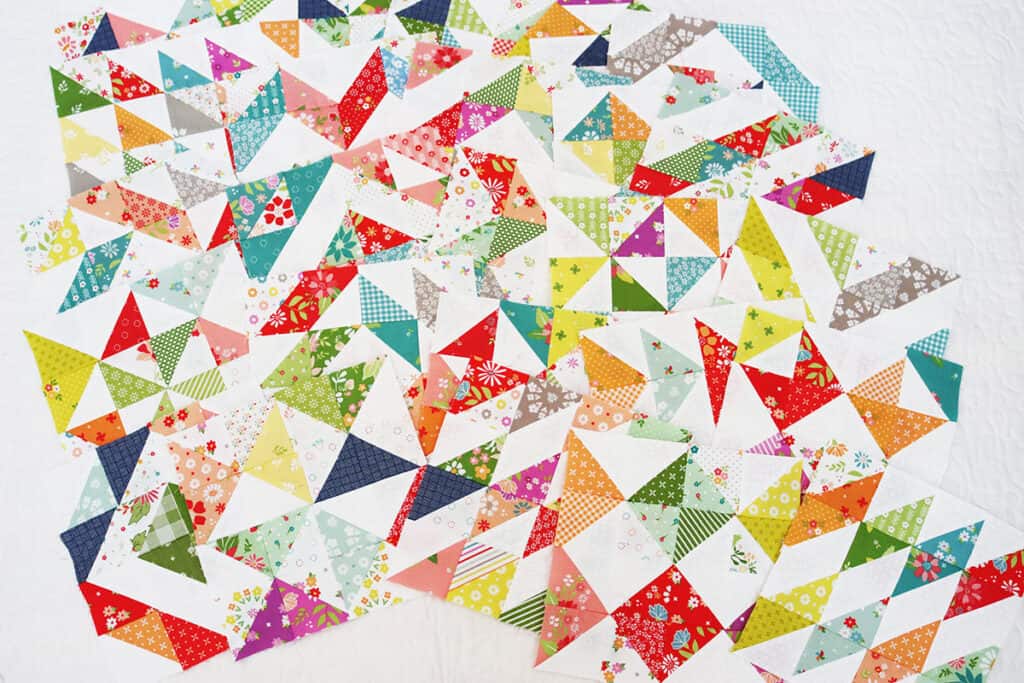 Scrappy Half Square Triangle Blocks by Sherri from A Quilting Life