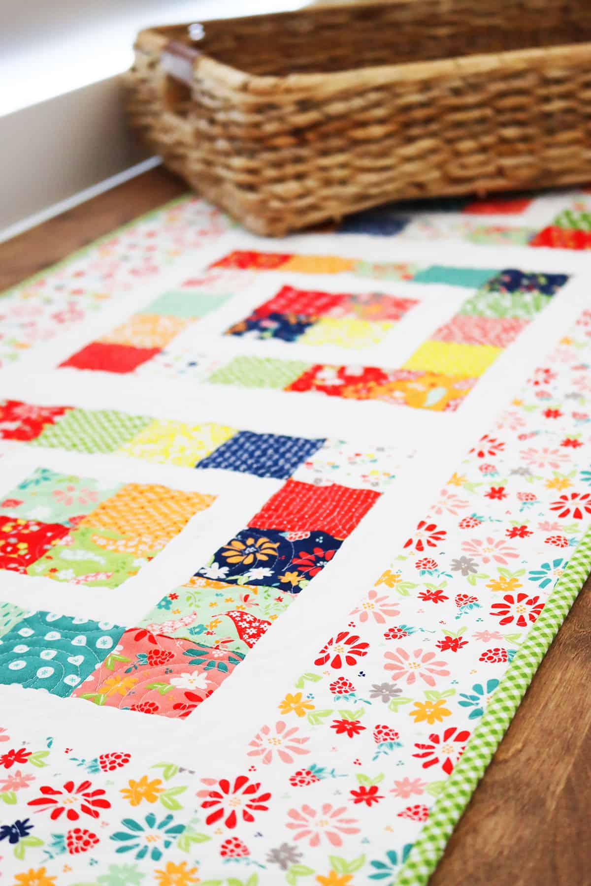 County Fair Table Runner by Sherri of A Quilting Life in Raspberry Summer Fabrics by Sherri & Chelsi for Moda