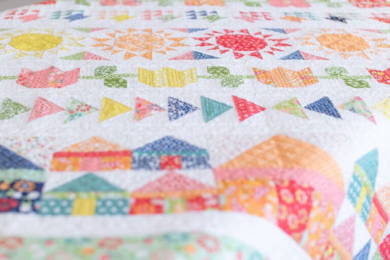 Harbor Raspberry Harbor Row Quilt in Raspberry Summer Fabrics - A Quilting Life