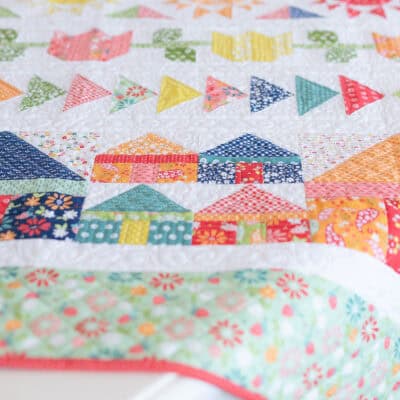 Harbor Row Quilt by Sherri McConnell of A Quilting Life in Raspberry Summer fabrics by Sherri & Chelsi for Moda