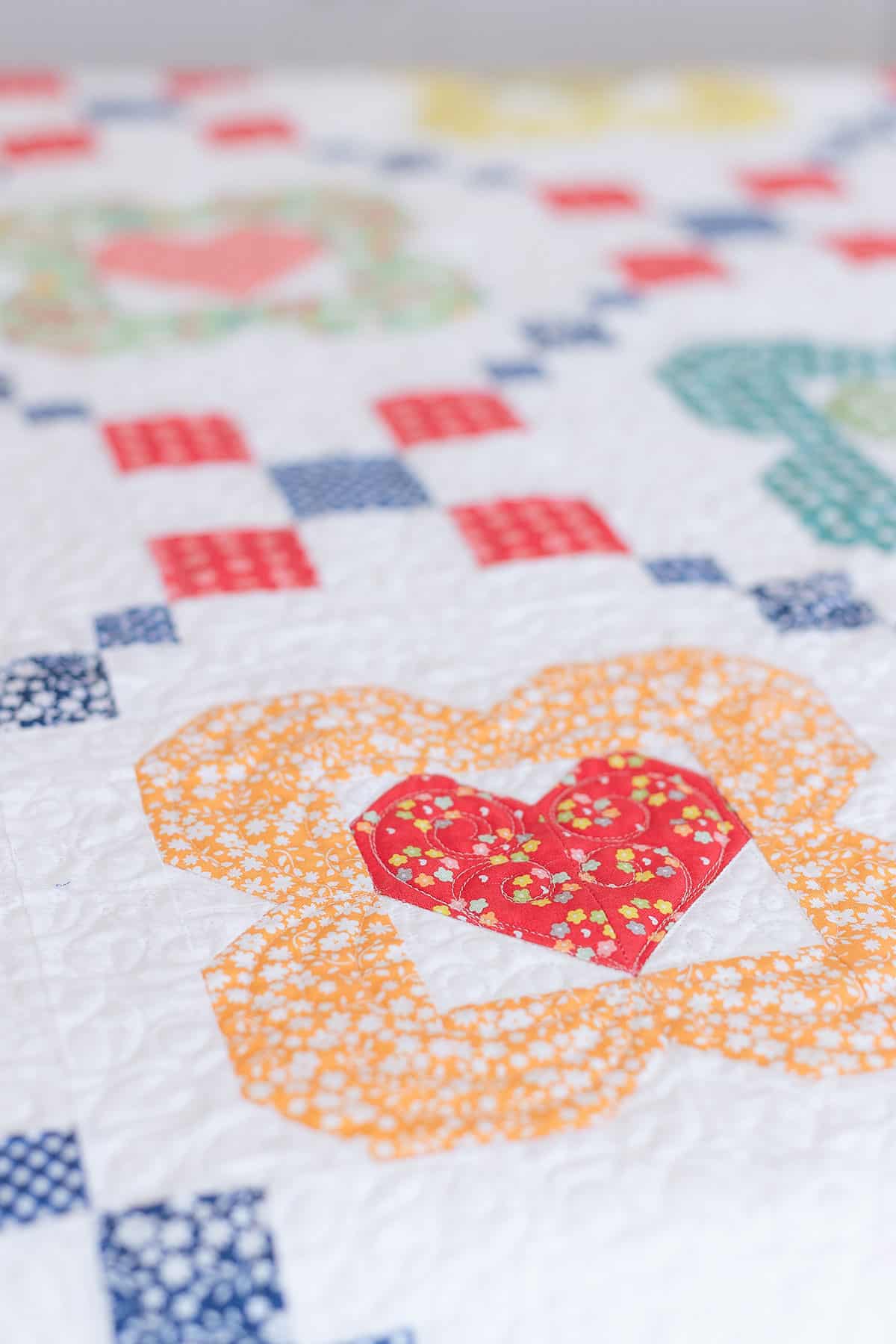 I Heart Flowers quilt by Sherri from A Quilting Life