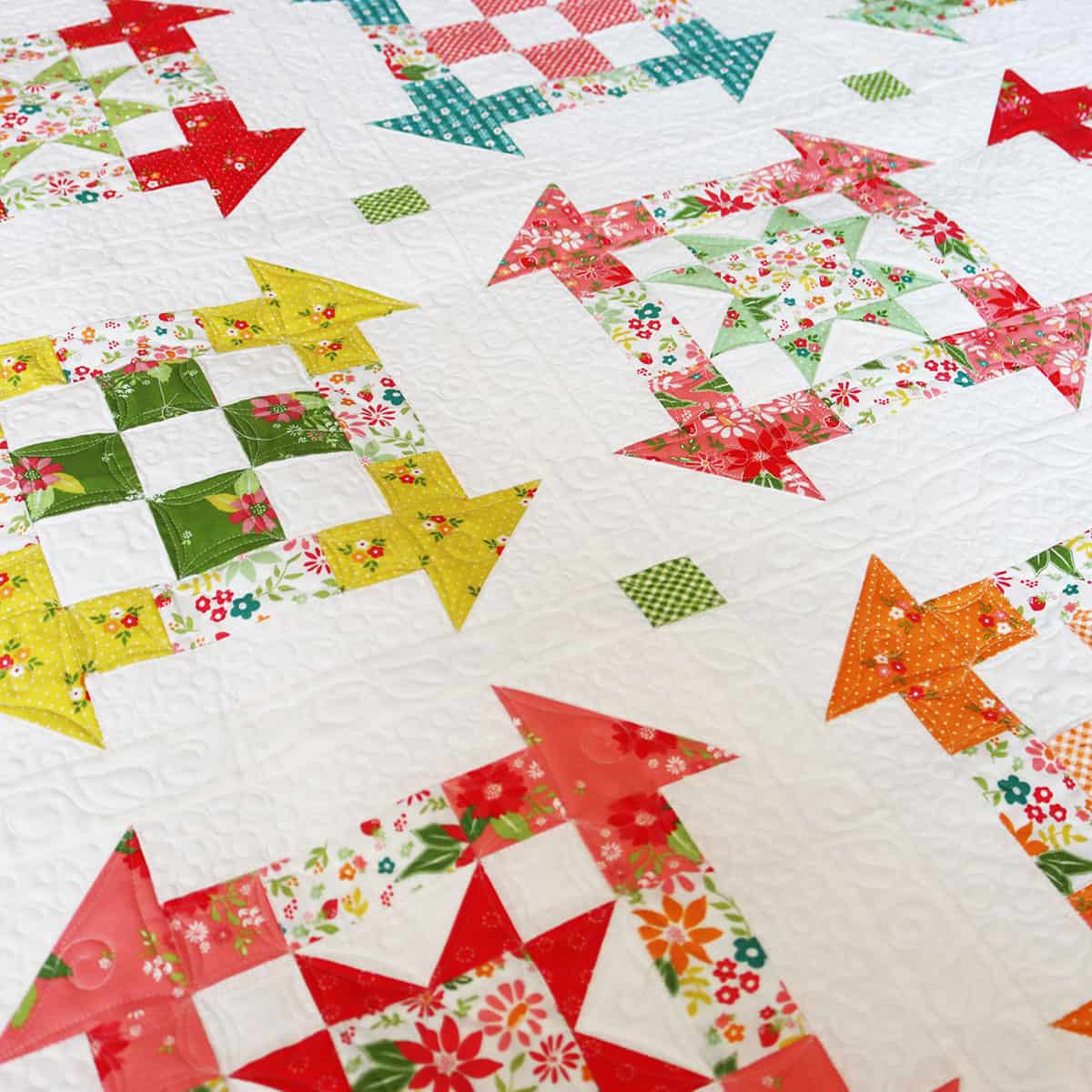 Fireflies Quilt Pattern by Sherri McConnell in Strawberry Lemonade fabrics