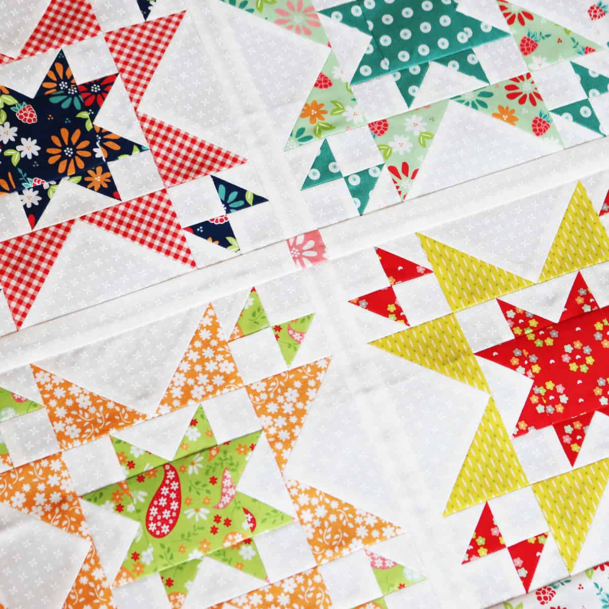 Star Bright Mini in Raspberry Summer Fabrics by Sherri & Chelsi for Moda Fabrics