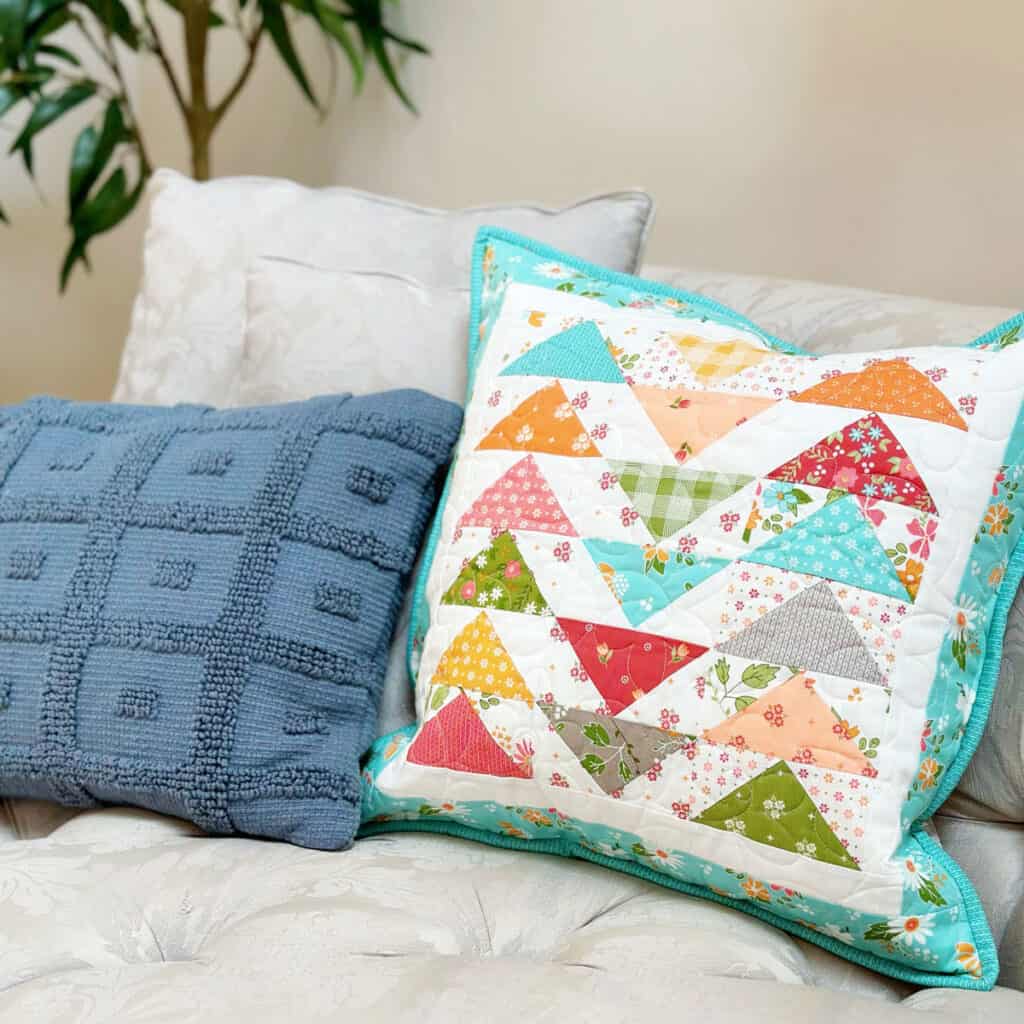 Fall Flying Geese pillow in Bountiful Blooms by Sherri & Chelsi for Moda Fabrics