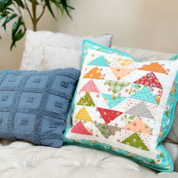 Fall Flying Geese pillow in Bountiful Blooms by Sherri & Chelsi for Moda Fabrics