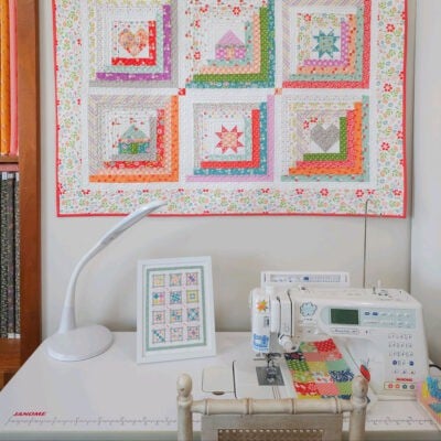 Summer House log cabin quilt by Sherri from A Quilting Life