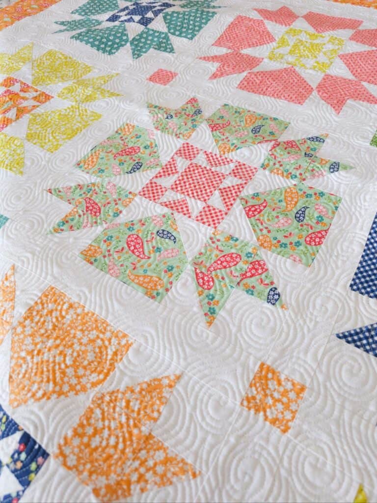 Star Crossed Remix in Raspberry Summer Fabrics by Chelsi Stratton of Chelsi Stratton designs