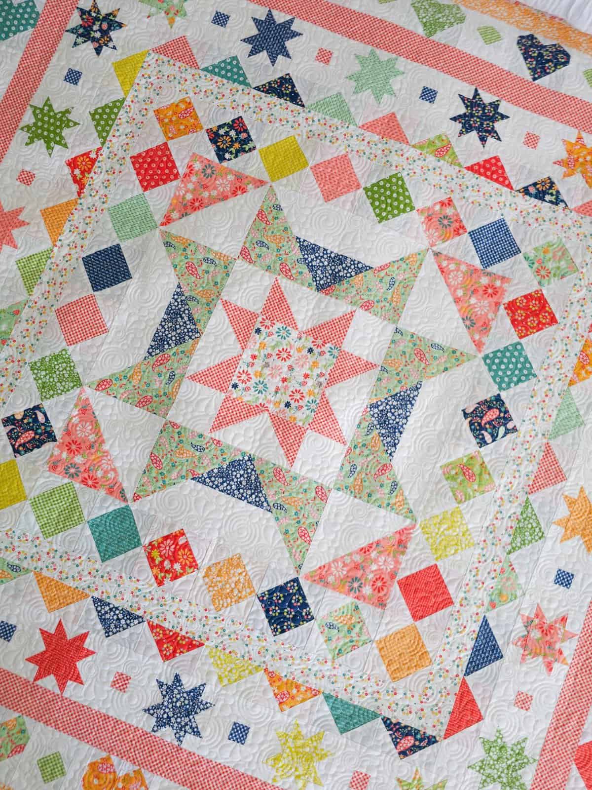 Sweet Adventure quilt by Chelsi Stratton in Raspberry Summer Fabrics by Sherri & Chelsi for Moda Fabrics