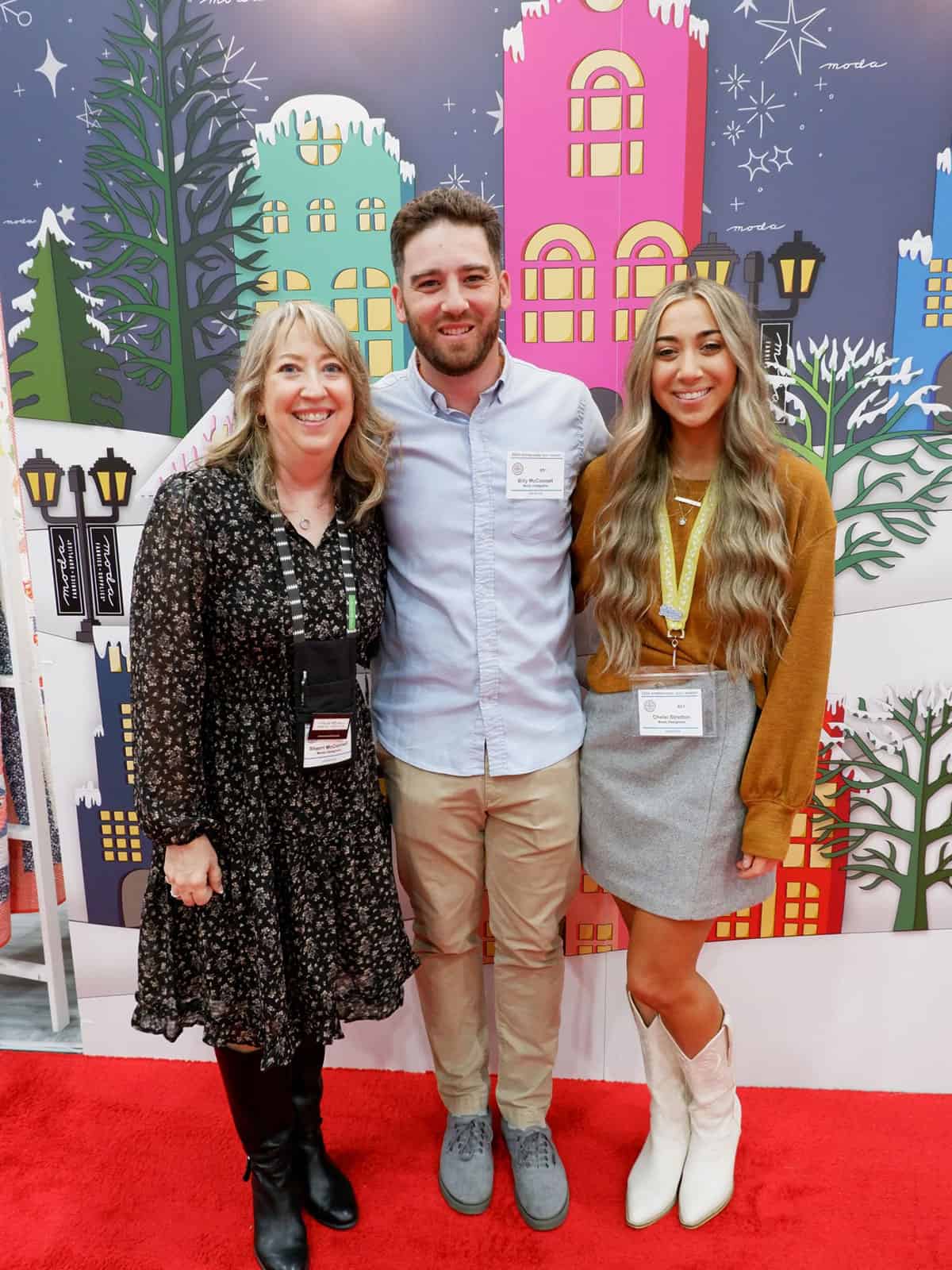 Sherri McConnell, Billy McConnell, and Chelsi Stratton from A Quilting Life at International Quilt Market October 2024