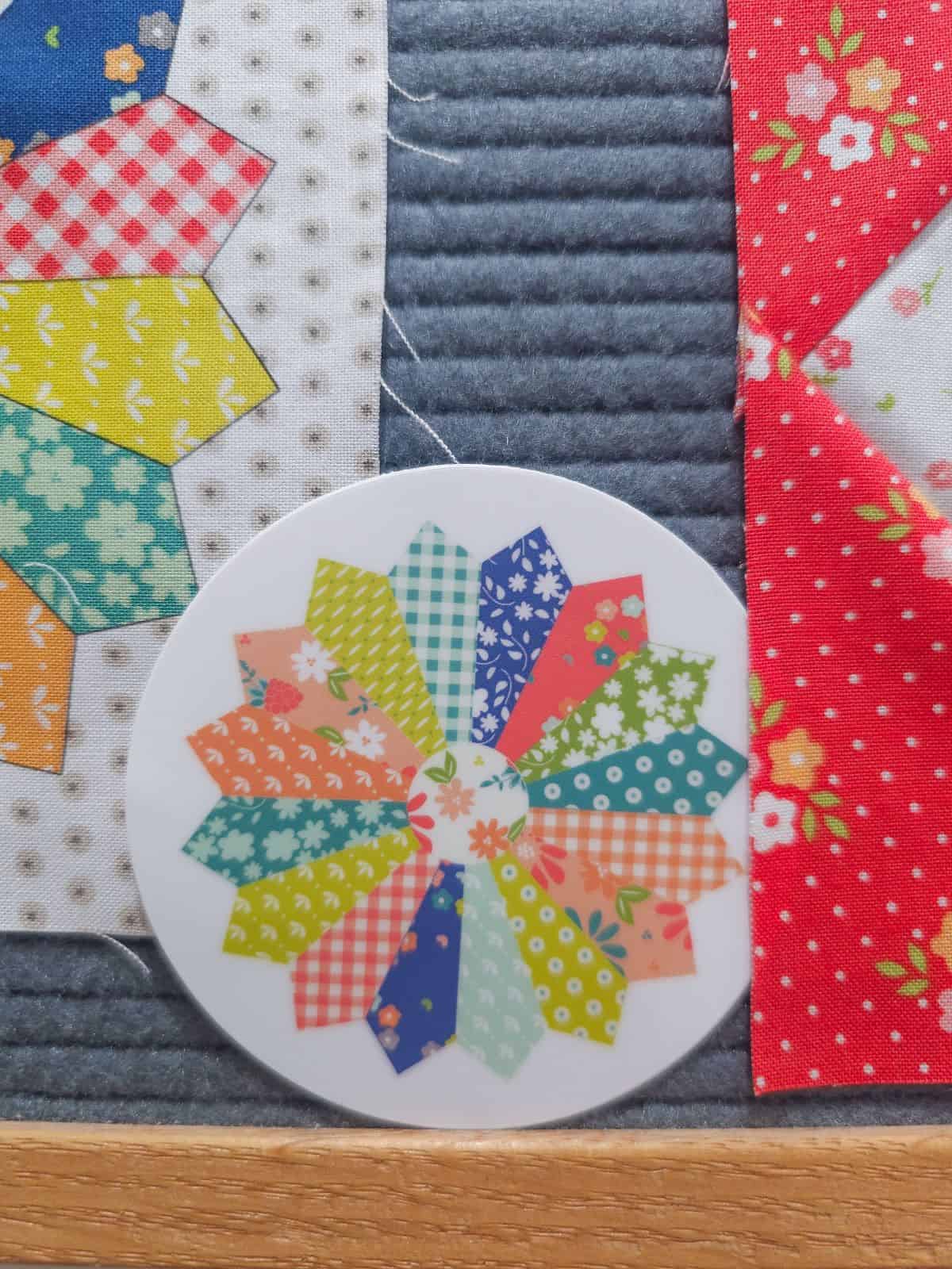Dresden Sticker with Raspberry Summer fabric images by Sherri & Chelsi for Moda Fabrics