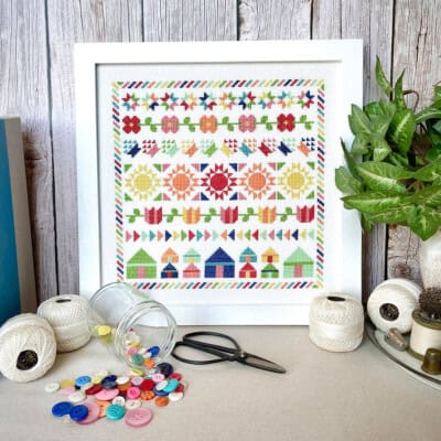 Harbor Cross-Stitch based on the Harbor Row Quilt by Sherri from A Quilting Life