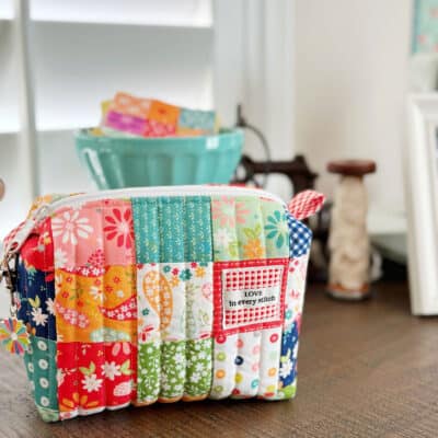 Mini Charm Pouch in Raspberry Summer Fabrics by Sherri & Chelsi for Moda Fabrics