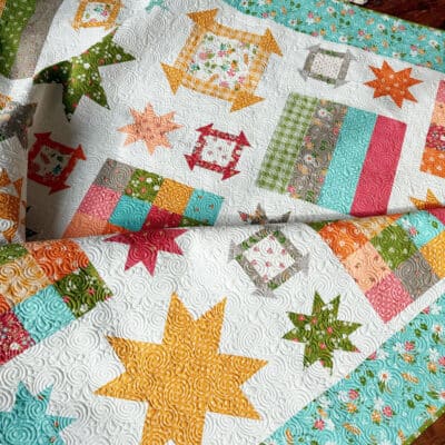 King-size quilt in Bountiful Blooms fabrics by Sherri from A Quilting Life
