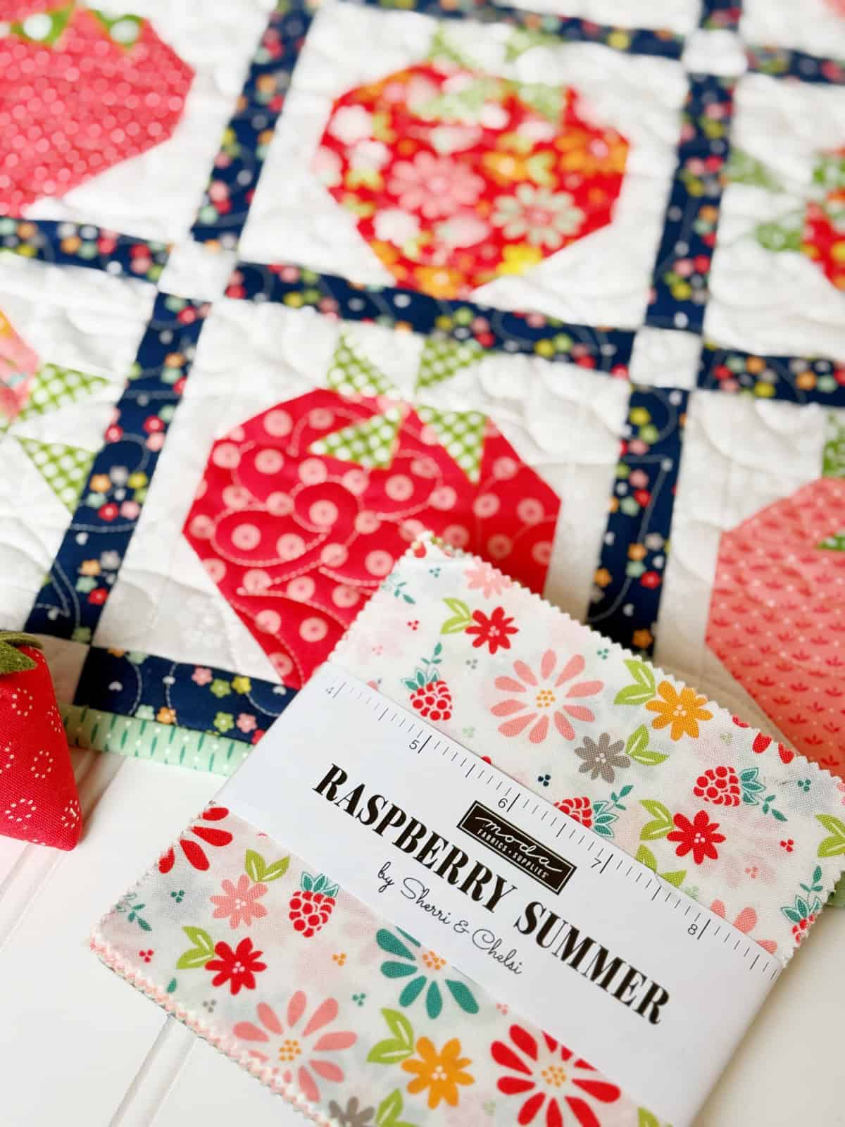 Berry Picking Mini in Raspberry Summer Fabrics by Sherri & Chelsi for Moda Fabrics
