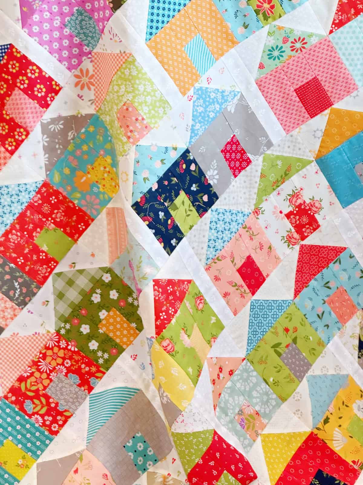 Scrappy Village Quilt by Sherri from A Quilting Life