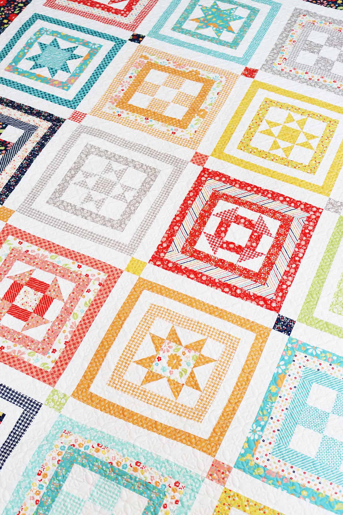 Block Party quilt by Sherri McConnell of A Quilting Life in Delightfully Yours fabrics for Moda